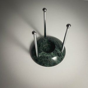 Post-Modern Green Granite Candle Holder